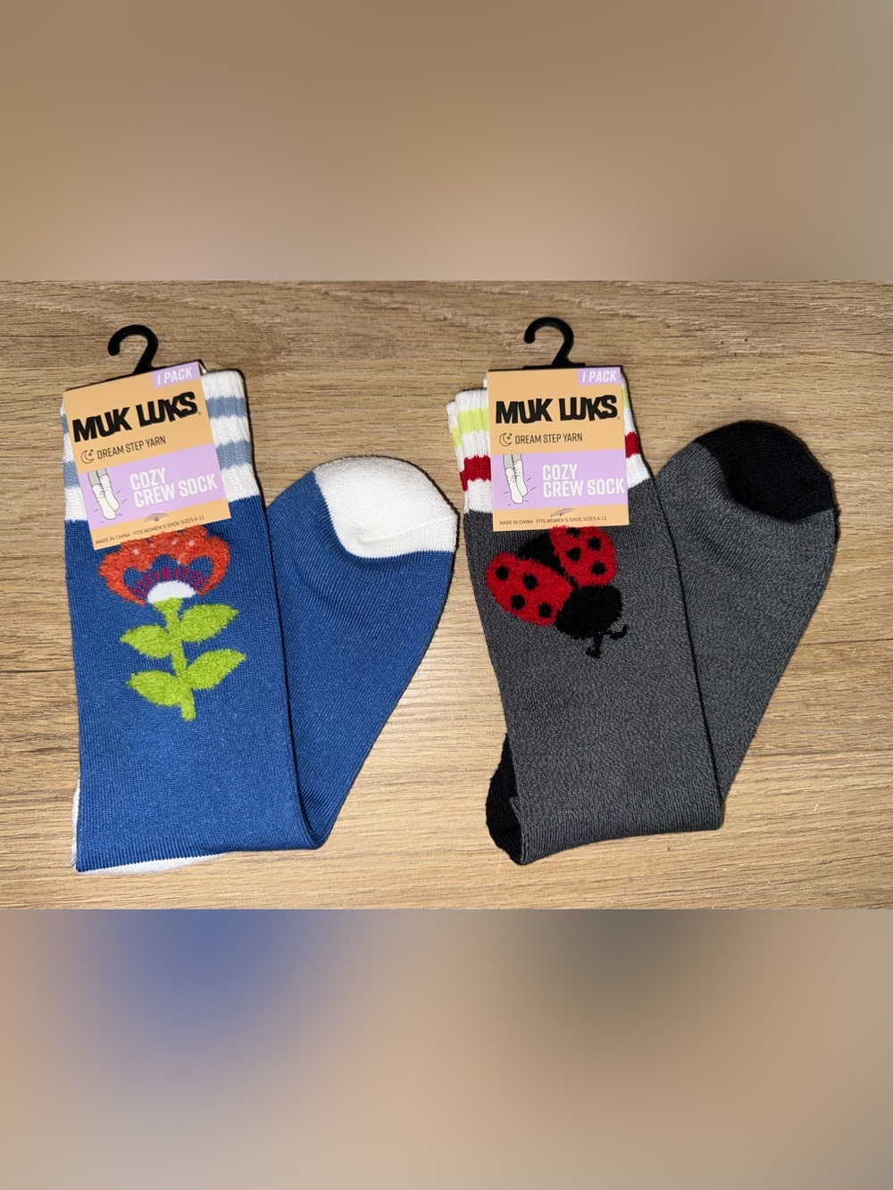 NEW MUK LUKS SET OF 2 Cozy Crew Socks. Size 6-11.